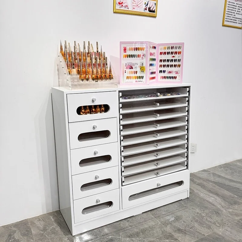 *  Showcase Glass Perfume Display Cabinet of Customized Size Nail Polish Display Cabinets for Salon