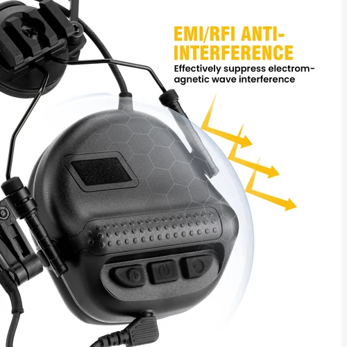 Imagen 2 del producto Auriculares tácticos de grado militar, casco con reducción de ruido pasiva, Compatible con auriculares de comunicación de entrenamiento de rango de tiro