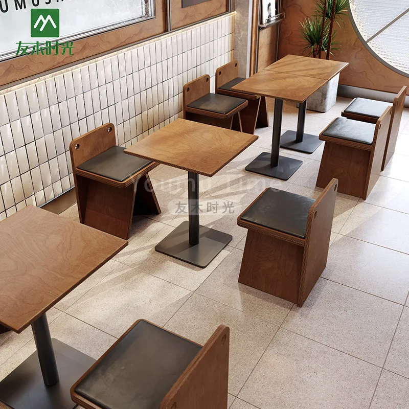 

Кофейня в корейском китайском стиле, карточное место, диван, легкая еда, ресторан, квадратный стол из океанской доски, магазин повседневного чая с молоком, стол