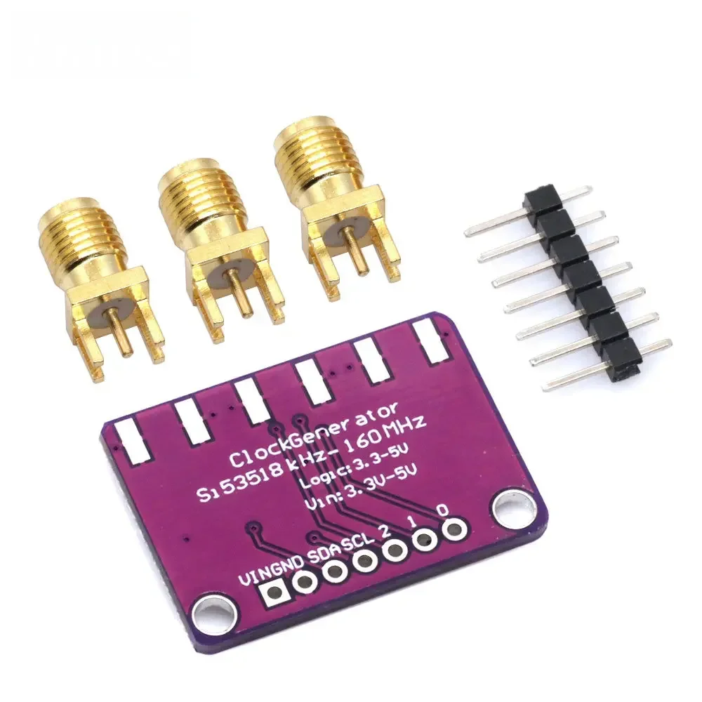 Módulo generador de reloj I2C Si5351A de alta precisión 3V-5V con salidas SMA para Arduino/Raspberry Pi