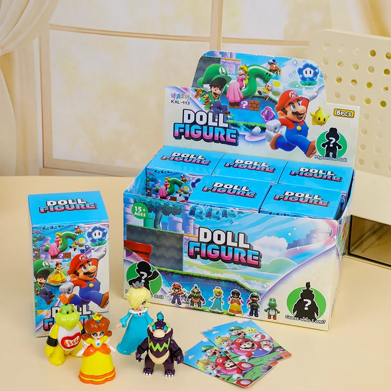 Набор из 1/6 фигурок-сюрпризов: Аниме-персонажи Super Mario, коллекционные модели игрушек, подарок для детей на Рождество Набор из 1/6 фигурок-сюрпризов: Аниме-персонажи Super Mario, коллекционные модели игрушек, подарок для детей на Рождество