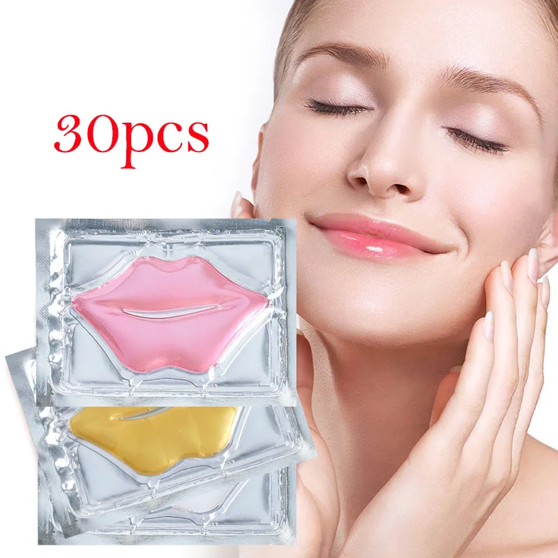 30 Uds. Mascarilla labial de colágeno de cristal, parches hidratantes para labios, belleza para labios, belleza hidratante, máscaras para labios, Cosméticos para el cuidado de la piel