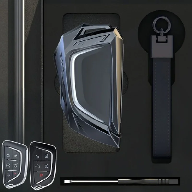 A + سبائك الزنك بولي TPU مفتاح السيارة فوب غطاء حقيبة لكاديلاك CT5 CT6 XTS XT4 XT5 ATS #4