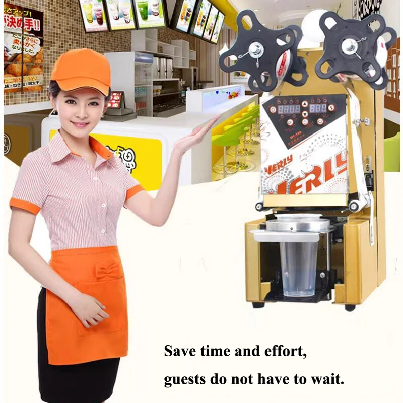 Automatic Bubble Tea Sealing Machine 110V 220V Electric Milktea Sealer Seal Cup Machine Multipurpose Cup Sealing Machine