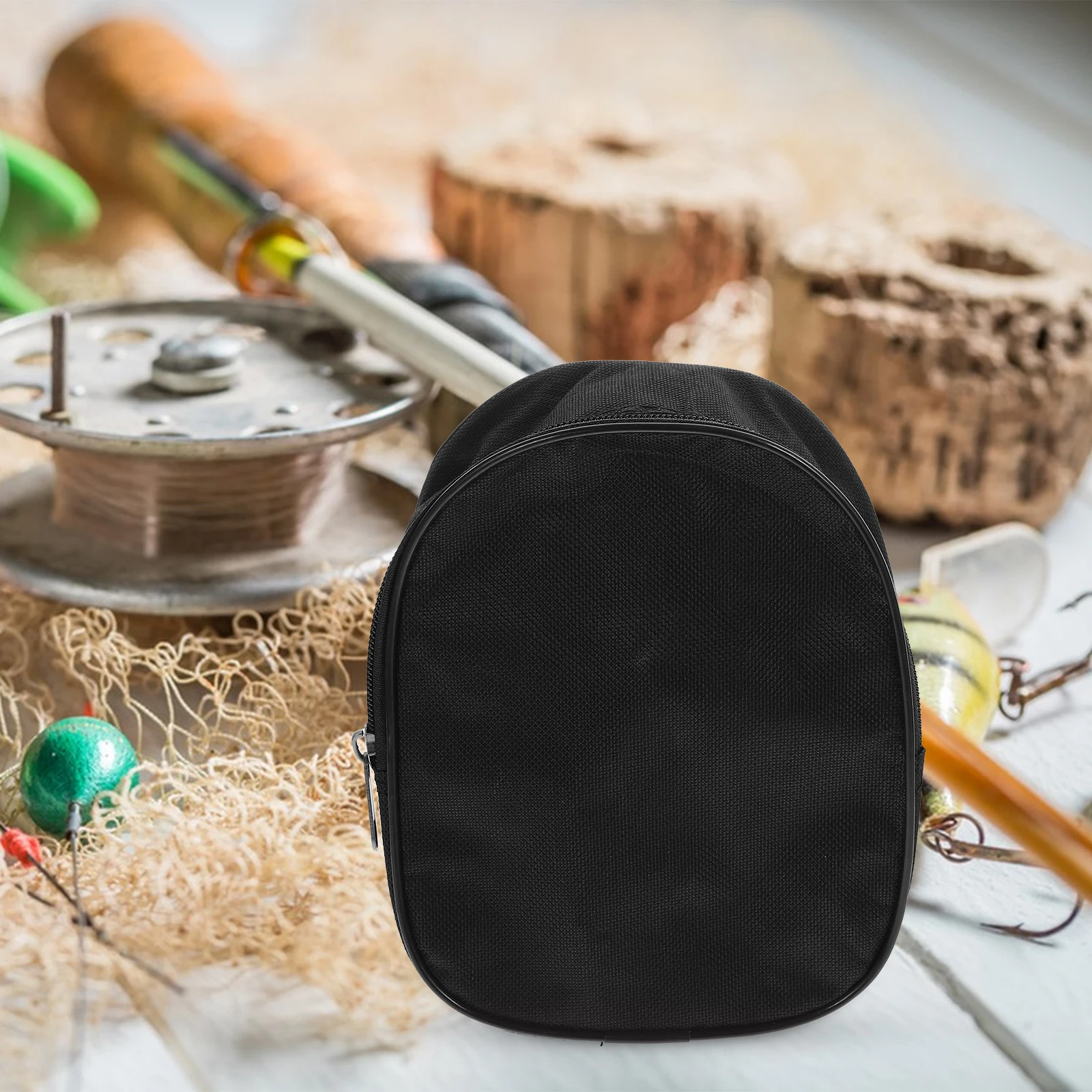 

Fishing Tackle Bag Reel Protective Aluminum Baitcast Drawstring Black Small Fishing Reel Cover Storage Pouch