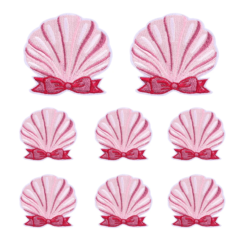 10 PCS Cartoon Pink Embroidered Patches DIY Cherry Cake Flower Butterfly Bow Iron On Patches For Clothing Thermoadhesive Patches