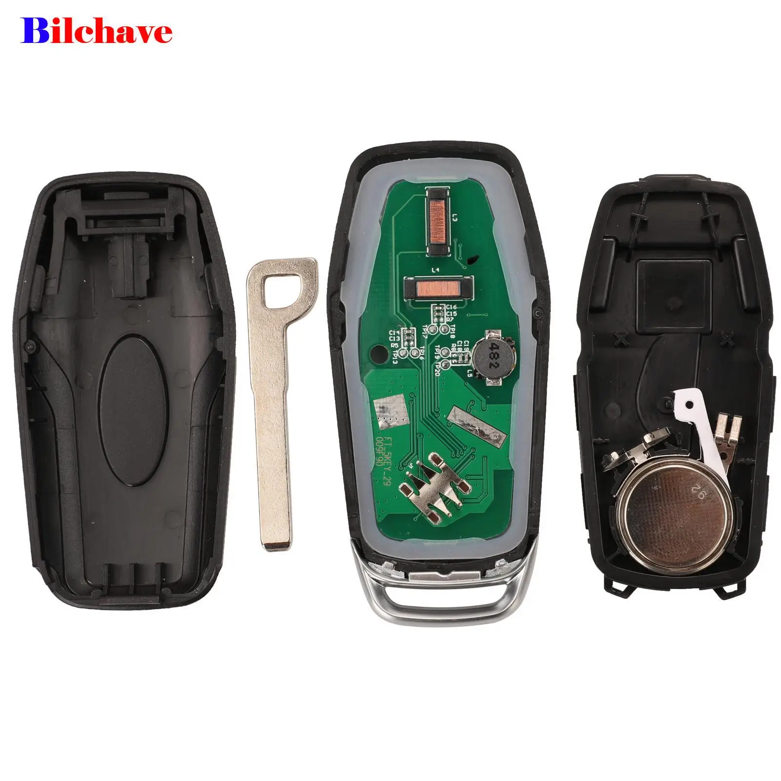 jingyuqin 4/5 Buttons For Ford Mustang Edge Explorer Fusion Mondeo Kuka Remote Smart Car Key 434Mhz 868Mhz 902Mhz ID49 Chip Fob