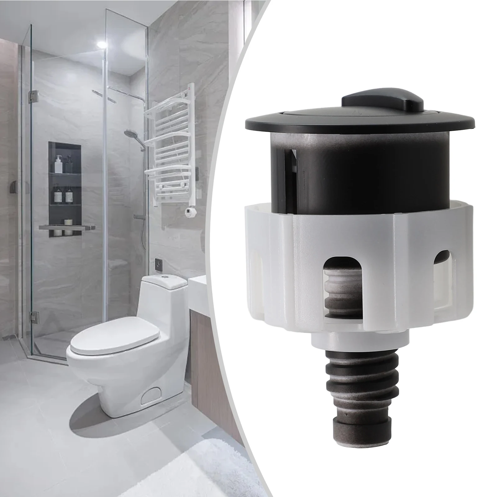 Switch Push Button Round Tank Water Saving 38-49mm Accessories Black Bthroom Toilet Dual Flush Home Improvement