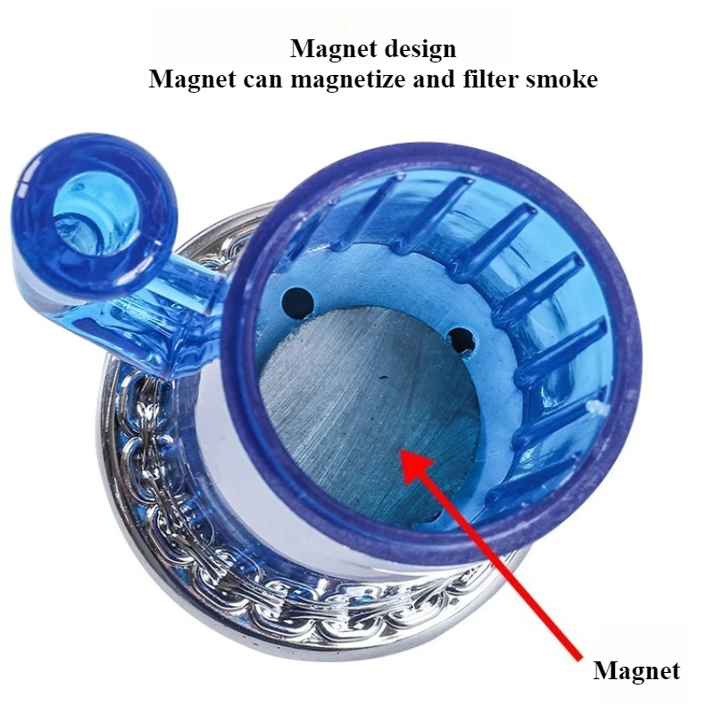المحمولة ثلاثة الأغراض أنبوب الشيشة مايكرو تصفية حامل السجائر للاستخدام الدوري قابل للغسل وصحية الشيشة أداة التدخين للرجال #4