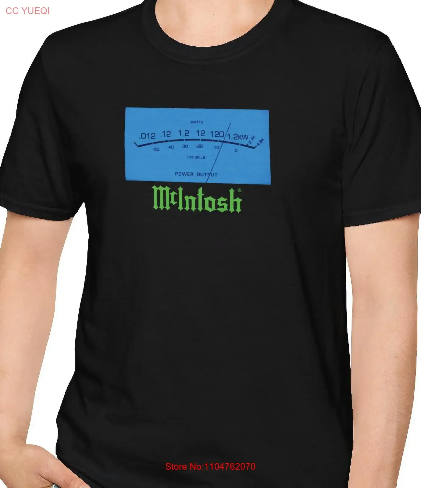 McIntosh Vintage Audio Logo camiseta Audiophile VU metros vintage lavado Casual cómodo ligeramente gráfico elegante homme