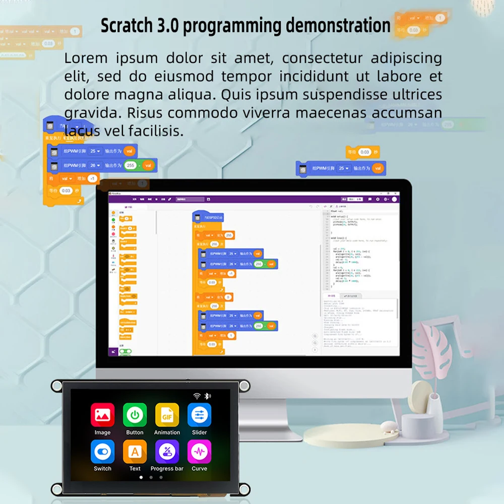 ESP32-S3 4.3 polegadas 5 polegadas IPS 480*272 módulo de exibição LCD tela de toque capacitiva com placa de desenvolvimento WIFI e Bluetooth
