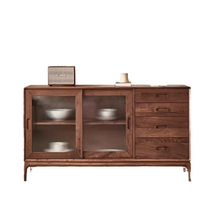 

Современный простой шкаф для хранения чая, стеклянный шкаф из массива вишневого дерева