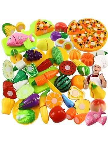 Fun vegetable cutting food, fruit and vegetable toys, play house sets, early basic skill development, as holiday gifts