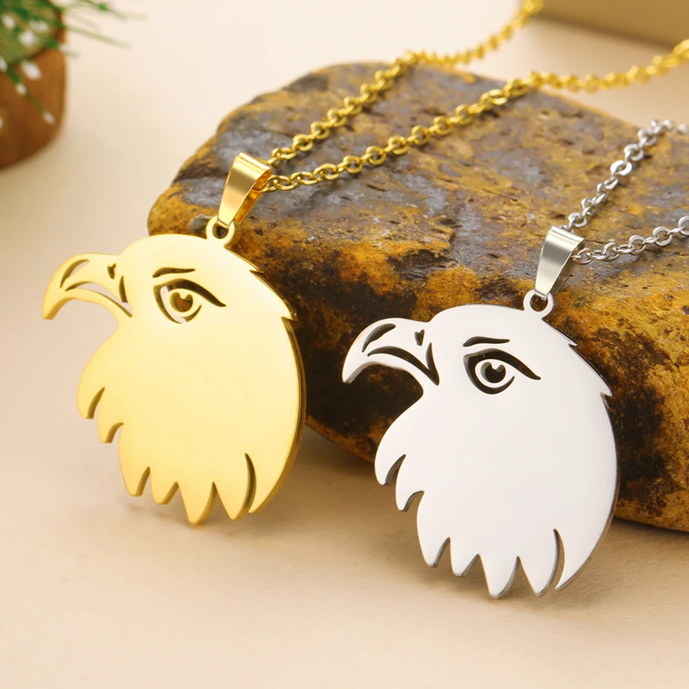 EUEAVAN 1pc Stainless Steel Eagle Pendant Gothic Wild Bird Charm Necklace Earrings Jewelry Making Accessories Valentines Gift