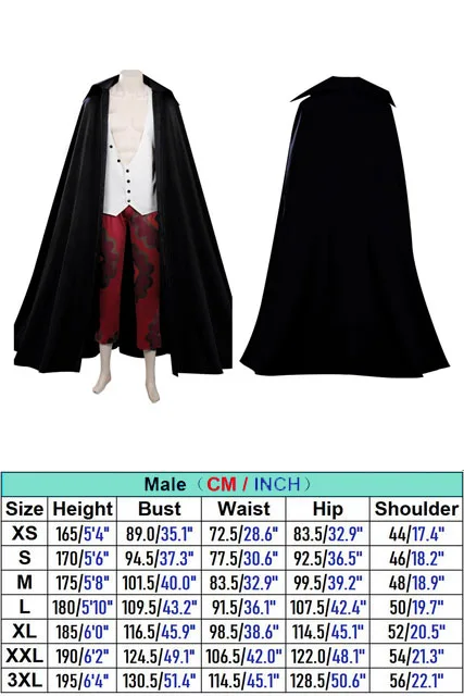 Piece Live Action Shanks Cosplay Costume, Déguisement Fantrenfor, Costumes pour Hommes Adultes, Chapeau Everak, Halloween Carnaval Trempé, 7.5