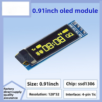 0.91 Inch OLED Module 12832 LCD Screen Ssd1306 Display IIC Module 4-pin OLED Screen