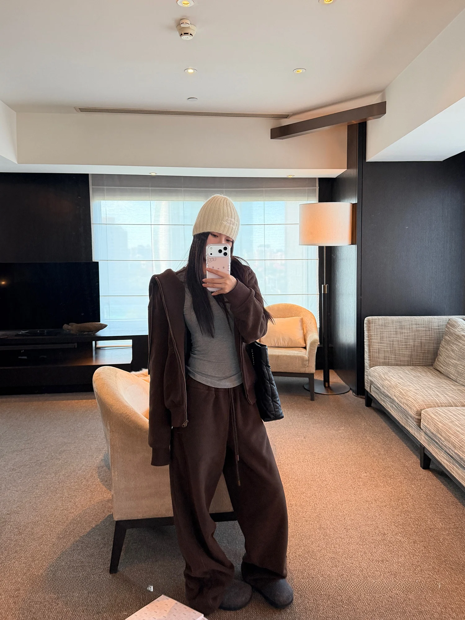 

Комплект SUONE: утепленная флисовая толстовка с капюшоном и длинные брюки на молнии, свободный крой, модный осенне-зимний ансамбль для женщин