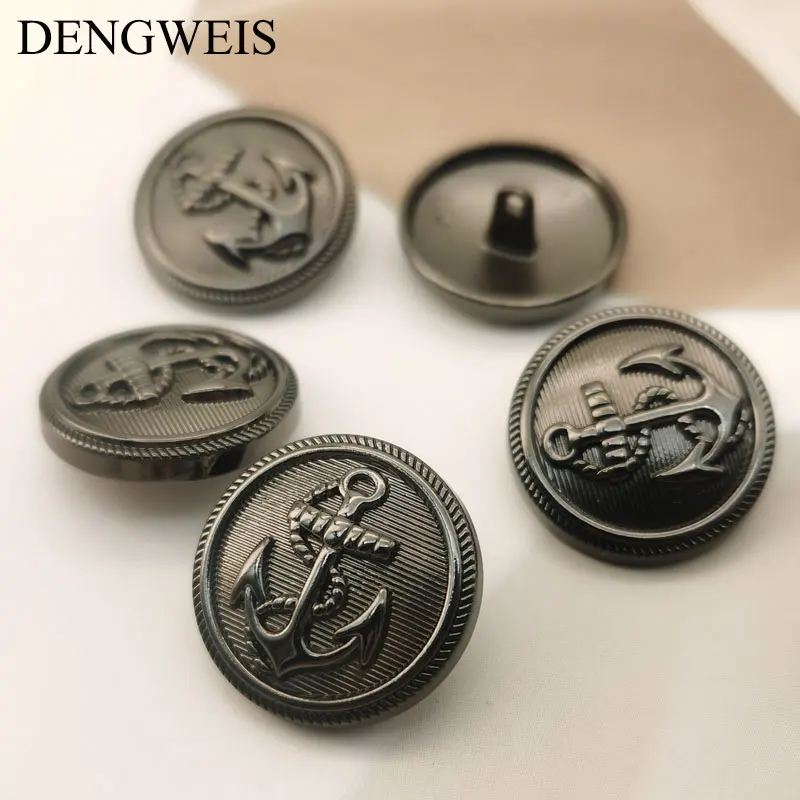 Round Gold Metal Buttons Designer style Alloy Women\'s Windbreaker Coats Decorative Designers DIY Sewing Buttons Wholesale 10pcs