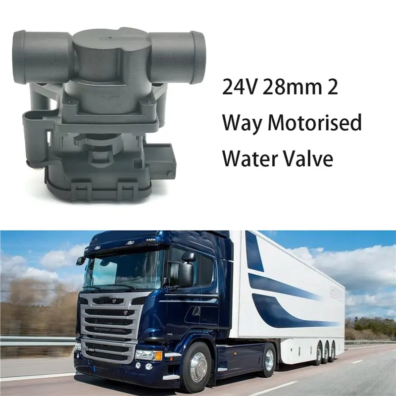 2X 2 Way Motorised Water Valve 24V 28Mm For SCANIA/MAN LIONS CITY 8497342.9655 / 36.77962-6009 / 8497342.9663 Limited Time Offer
