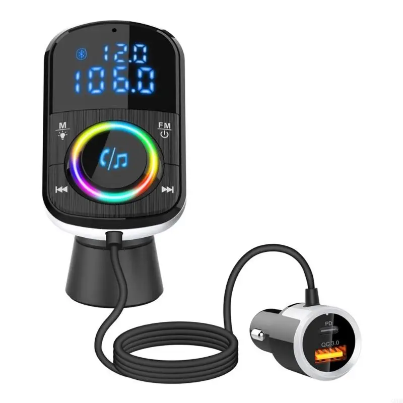 

G8DB Car Bluetooth-compatible 5.0 FM Transmitter Car MP3 Player QC3.0 PD18W Dual USB Fast Car Electronics Accessories
