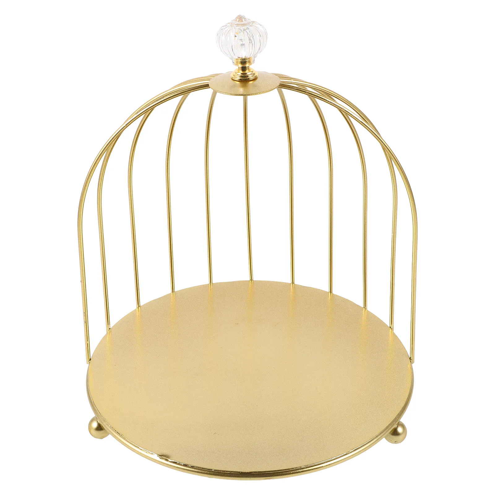 

1 Tier Iron Bird Cage Cake Stand Elegant Modern Dessert Display for Weddings Parties Stable Single Layer Holder