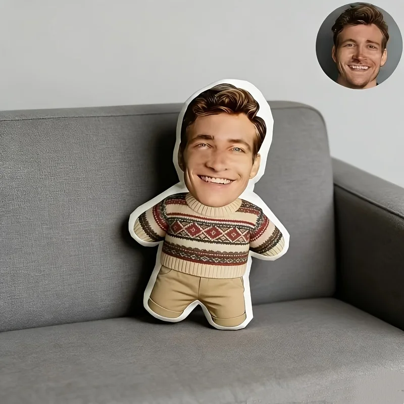 Custom Personalized Sweater Pillow - Personalized Photo Cushion, Throw Pillow, a Unique Gift for Friends, Relatives, and Family,