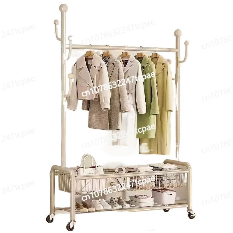 Floor-to-ceiling vertical hanger household balcony coat rack bedroom hanger simple dormitory thickened bold clothes drying rod