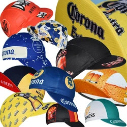 Retro Classic Beer Men's Cycling Caps Anti-UV Summer Elastic Quick Dry Bike Caps Mesh Outdoor Breathable Riding Hats