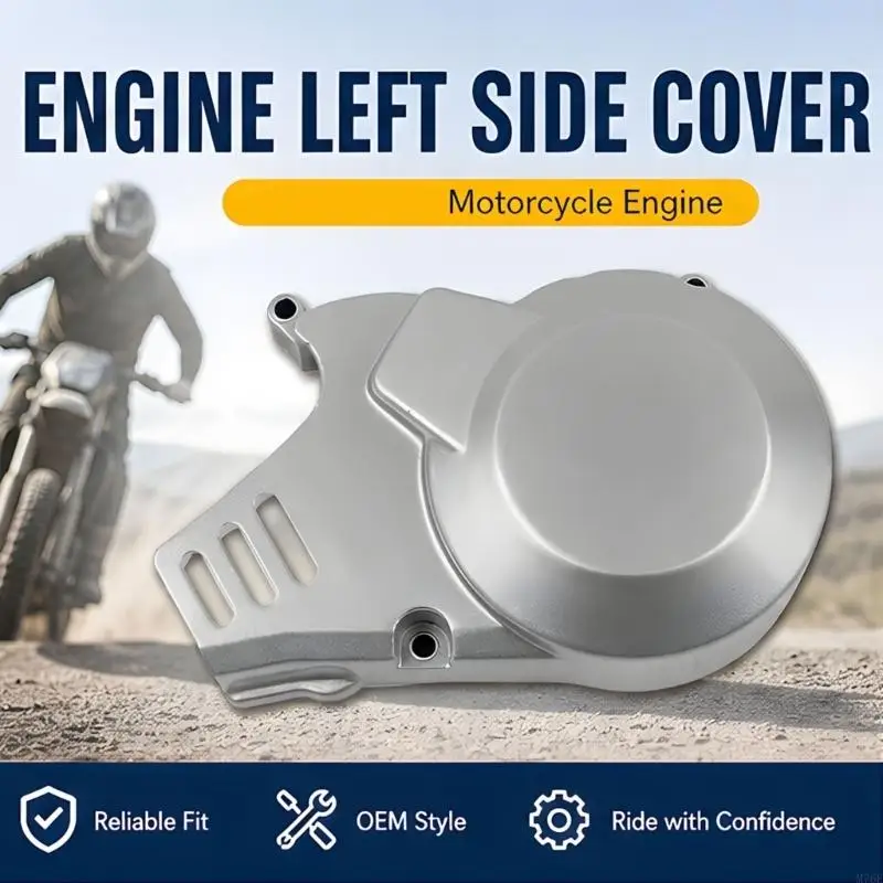 M76E Silberne linke Motorgehäuseabdeckung für Motorradservice und -reparatur – Detail 3