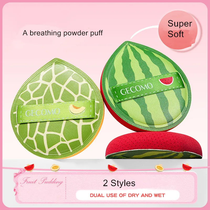 2PCS Cute Fluffy Foundation Powder Puff Super Soft Marshmallow Makeup Blender Sponge Wet Dry Dual Use Applicator Cosmetic Tool