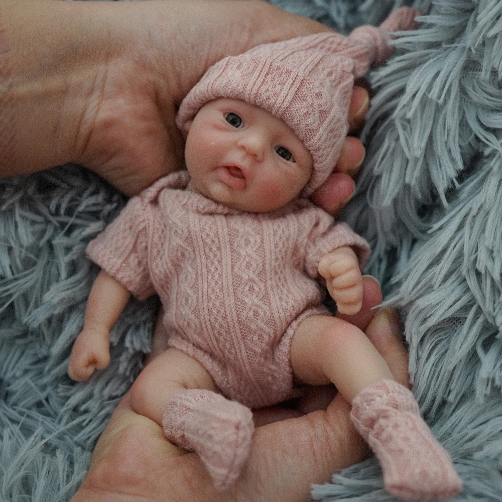 Bambole Reborn Baby 7" Neonati in silicone per tutto il corpo in miniatura per bambini Regalo di Natale
