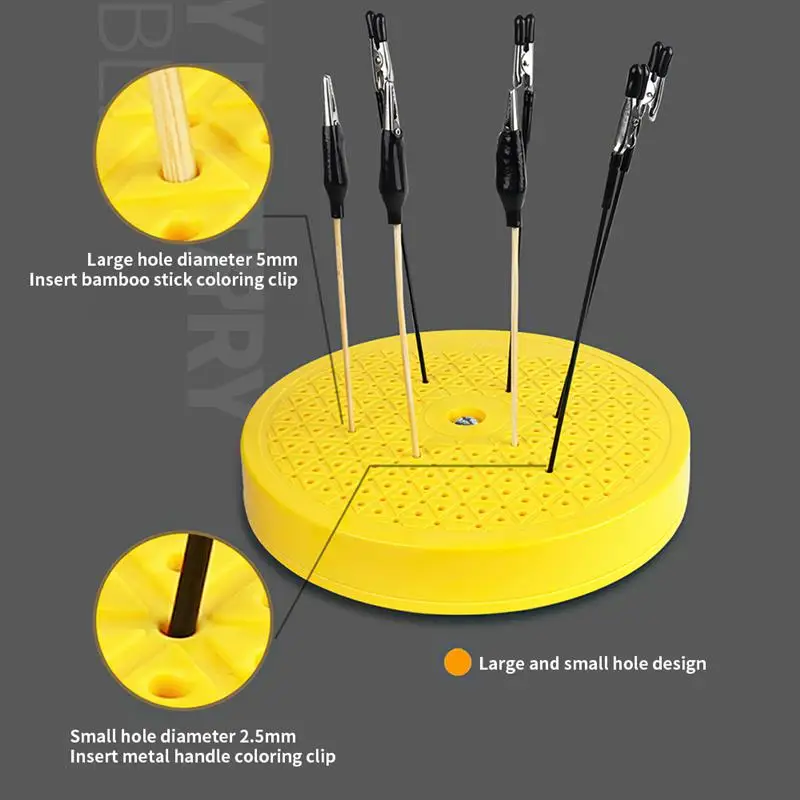 360 Degree Rotation Model Painting Stand Base Holder with 12pcs Alligator Clips Set Model Paint Stand Coloring Table Base Tool