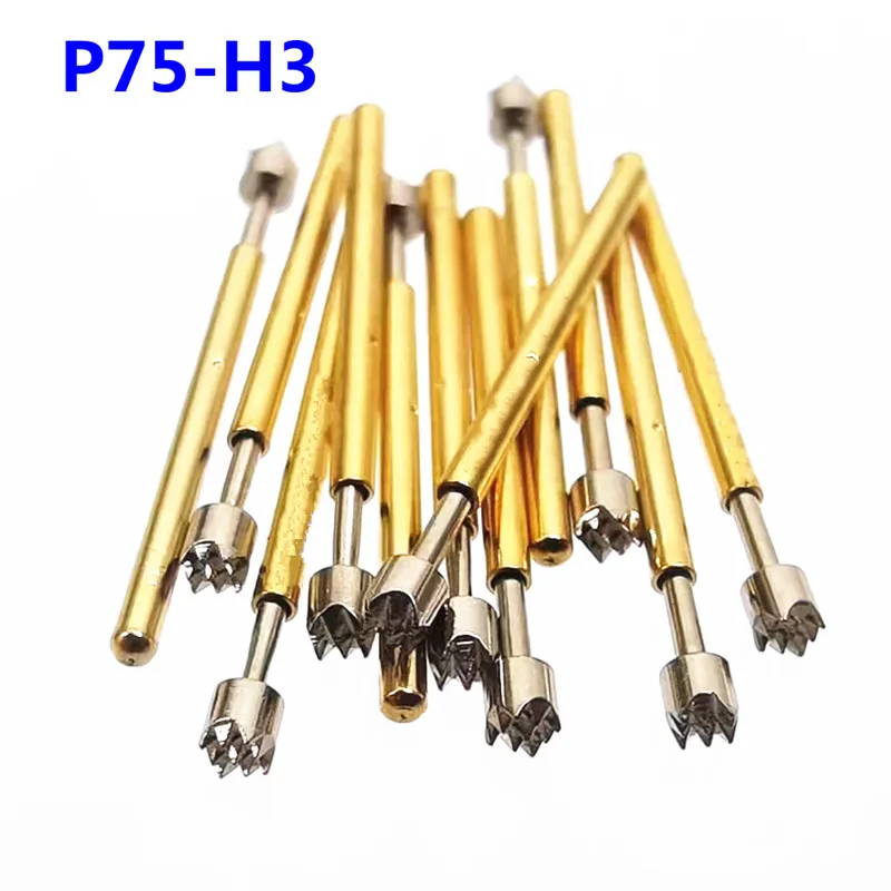 

100PCS/Bag P75-H3 1.5mm Nine Teeth Plum Head Spring Test Pin Diameter 1.02mm PCB Pogo Pin