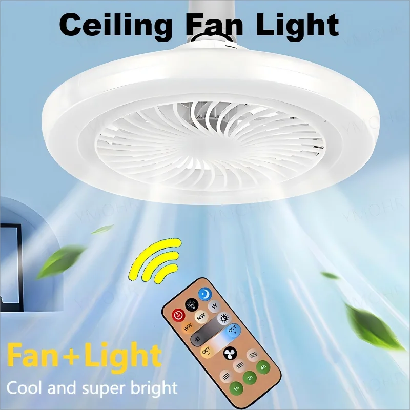 

New Smart Ceiling Fan Light Living Room Lights Bedroom Lamp No Noise Night Light Office Study Summer Heat Relief Lamp LED Lights