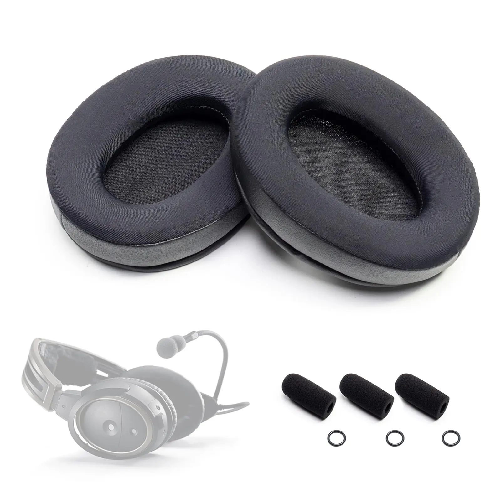 Aviation Headset Ear Pads with Cooling Gel and Memory Foam For Bose A20 A10 Refresh Kit with 1 Pair Ear Pads and 3Mic Foam Cover