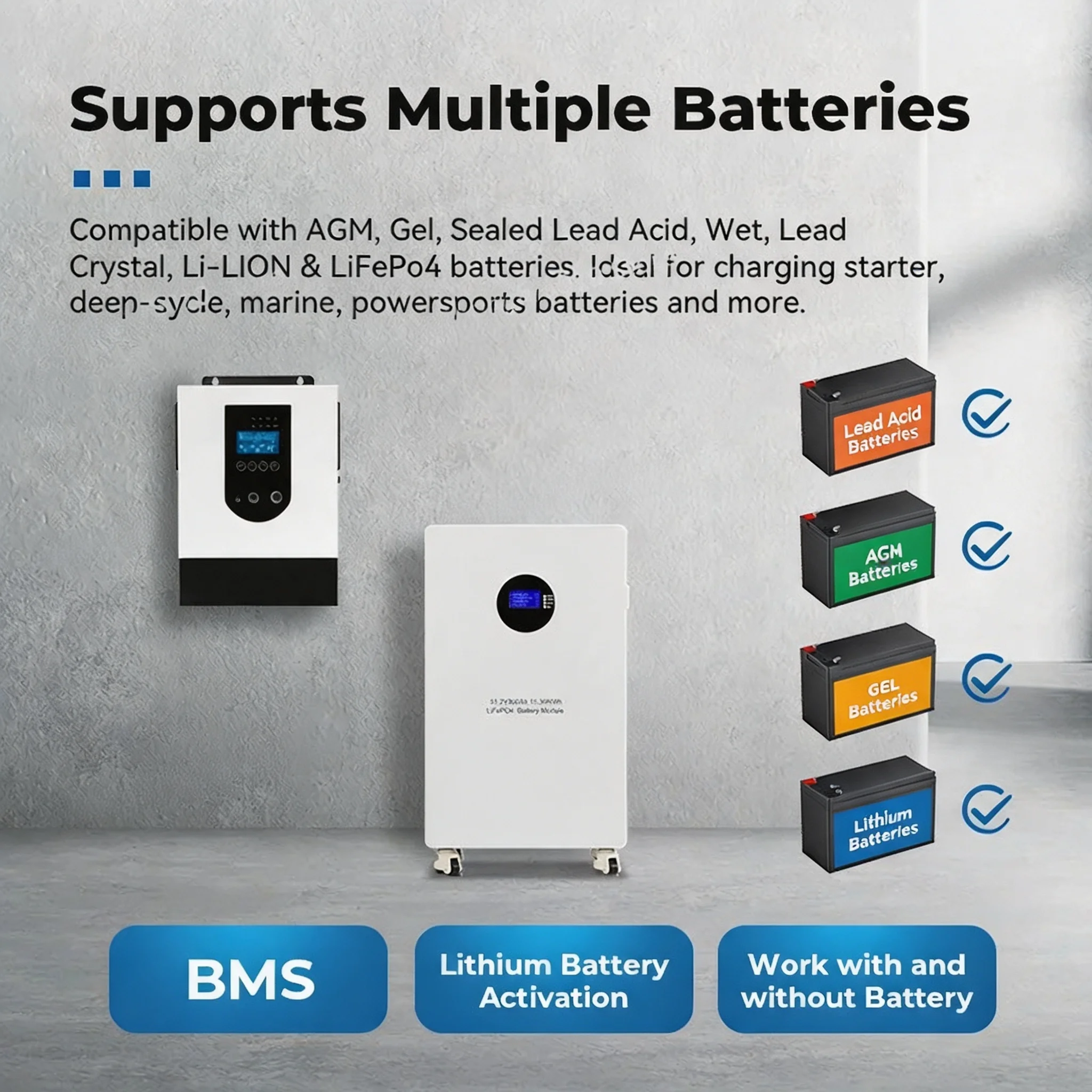 1.5KW 12V Off Grid Hybrid Solar Inverter Single Phase 60Hz Automatic AC String Inverter Household Solar Energy Conversion