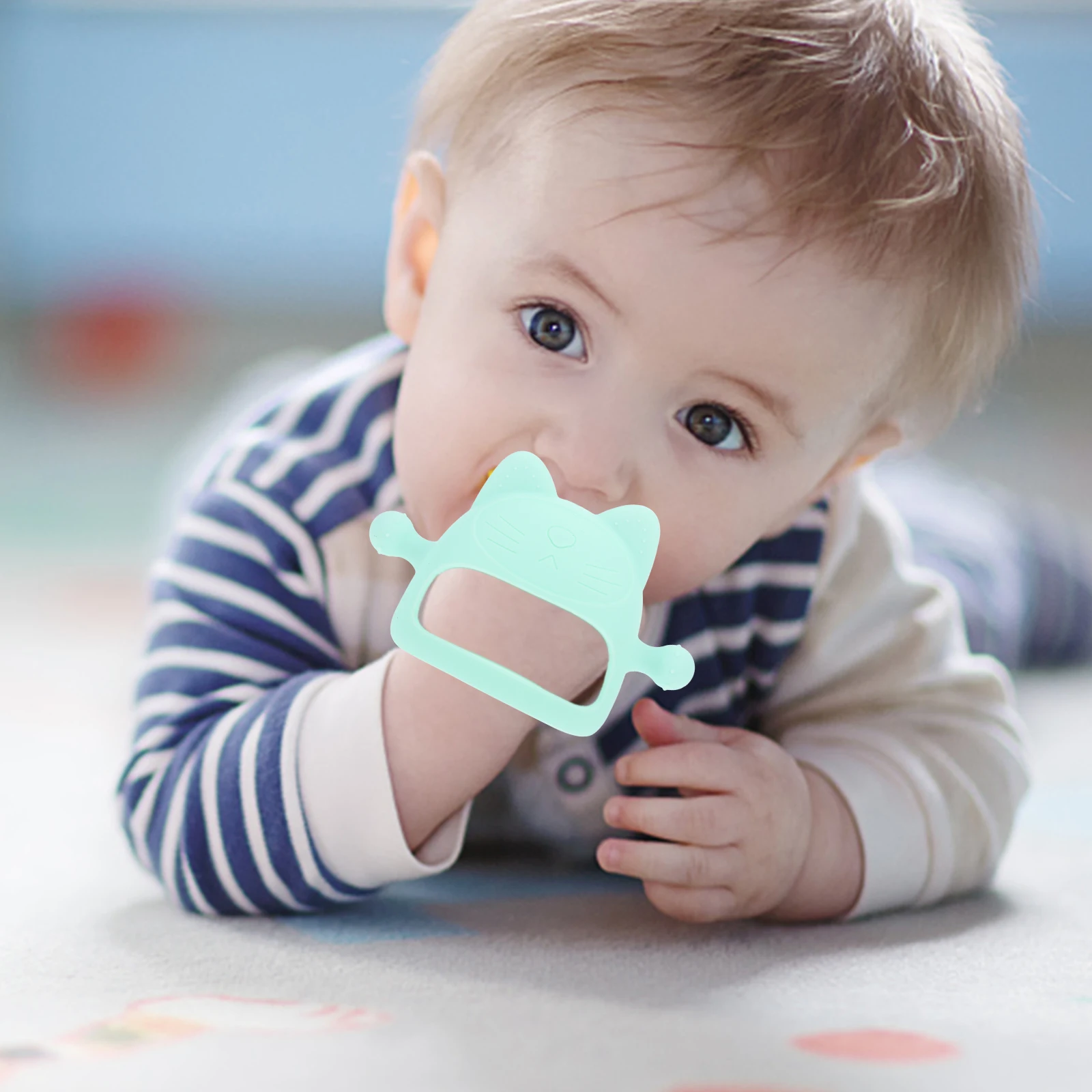 

Силиконовый детский прорезыватель, ручное жевательное кольцо, рельефная жевательная рукавица для младенцев, портативный детский прорезыватель