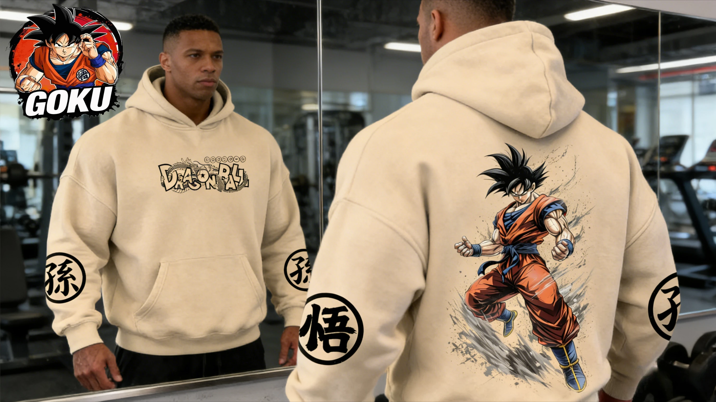 2026 Herbst Winter Dragon Ball Retro Gym Hoodie 100% Baumwolle Goku-Druck Übergroßer Fitness Streetwear für Männer Frauen Erwachsene & Kinder
