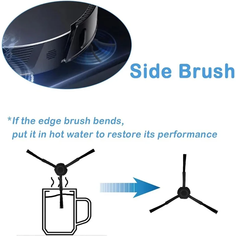 ASWUT-For Teendow BR151 Vacuum Robot Replacement Accessories,Side Brush Mop Cloth HEPA Filter Efficient Spare Cleaning Parts