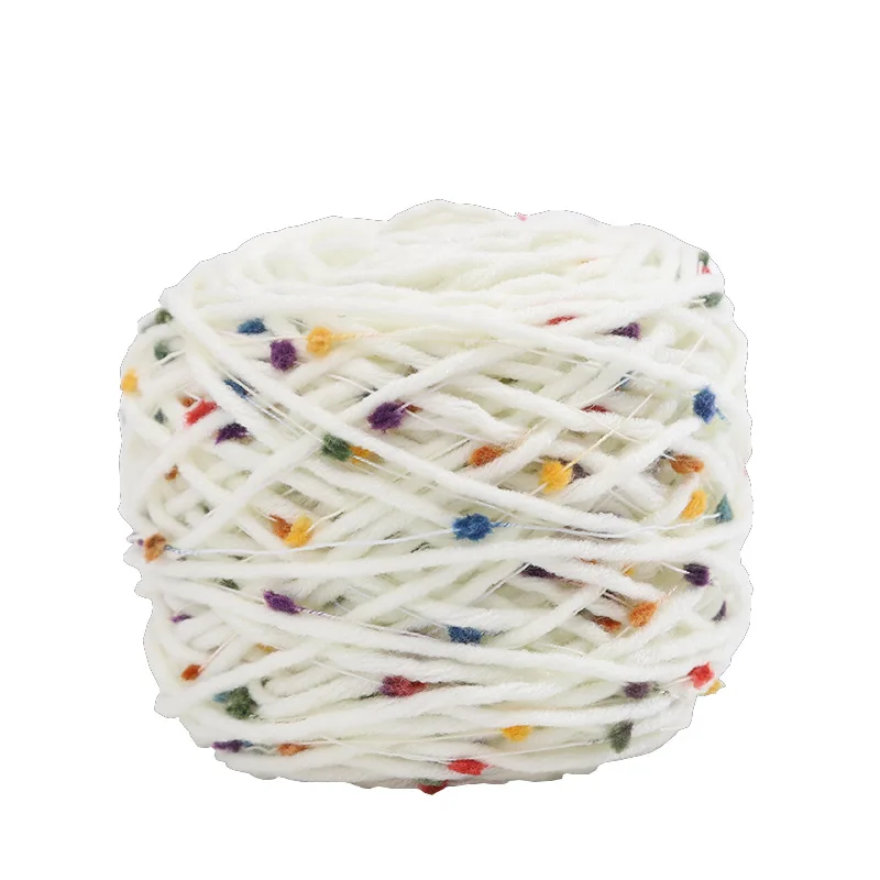 2024 New Product Rainbow Bean Thread Scarf Thread Hand Woven DIY Rainbow Sugar Hand Mixed Thread Woven Scarf Hat Sweater