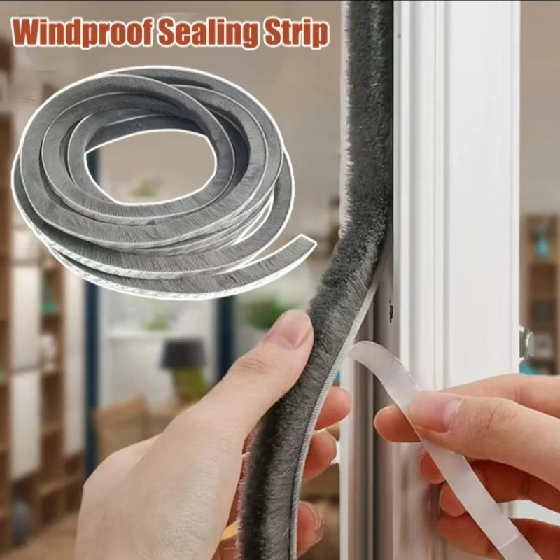 New 10/20M Door Window Windproof Dust Sound Insulation Seal Strip Self Adhesive Home Wardrobe Door Window Gap Filler Brush Strip