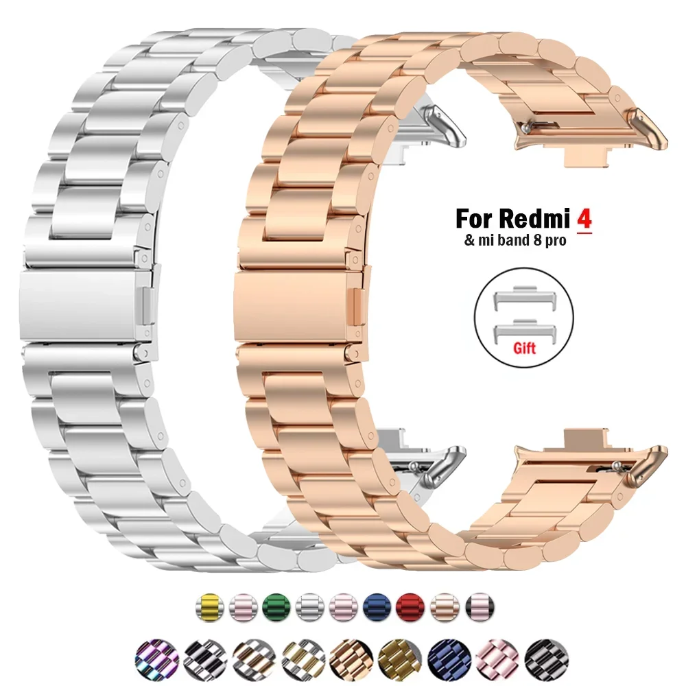 Ремешок из нержавеющей стали для xiaomi mi band 8 pro, браслет для смарт-часов Redmi watch 4