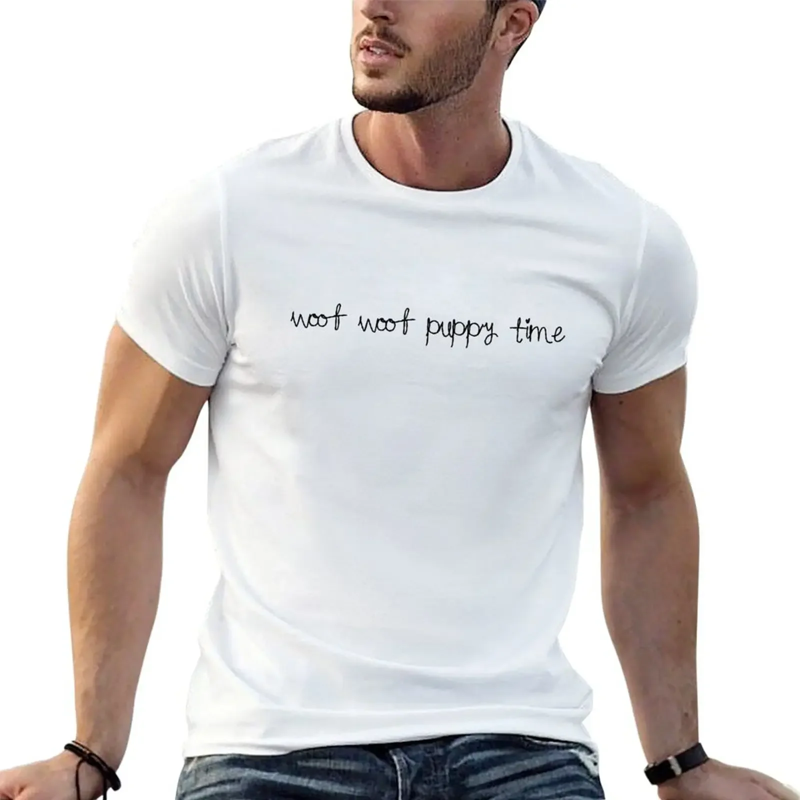 

Woof Woof Puppy Time T-Shirt graphic shirts customizeds t shirts for men cotton