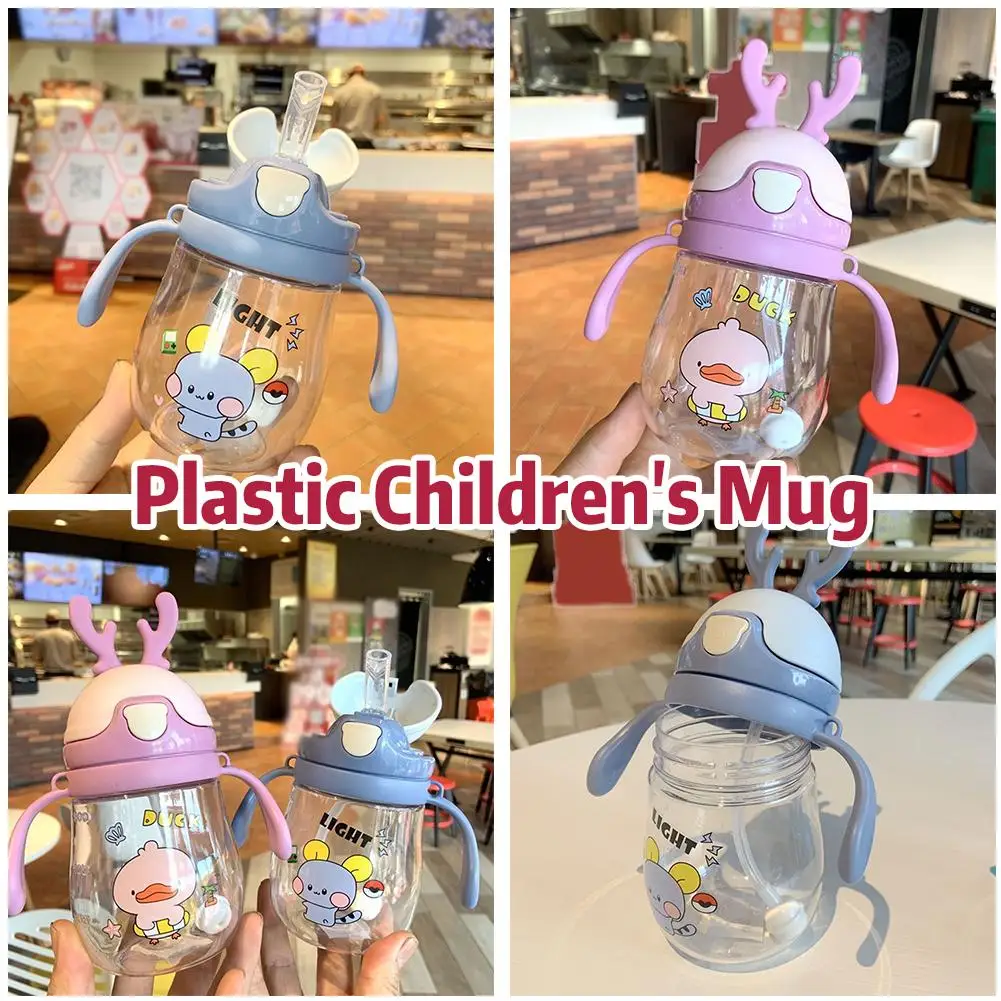 Children's Drinking Cups, Baby Straw Cups, Anti-choking Students' Bottles, Kindergarten Water Drop-resistant Water Bottles I2l2