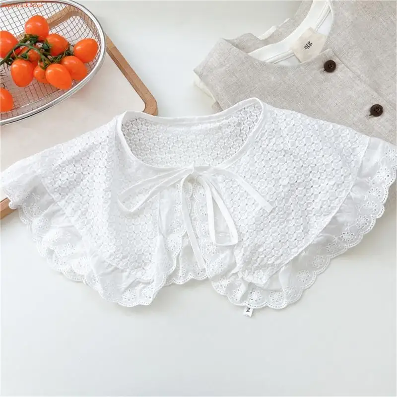 Q5WE Ajuste o colar decorativo ajustável Padrões renda decorativos Padrões renda poliéster macio desgaste casual formal