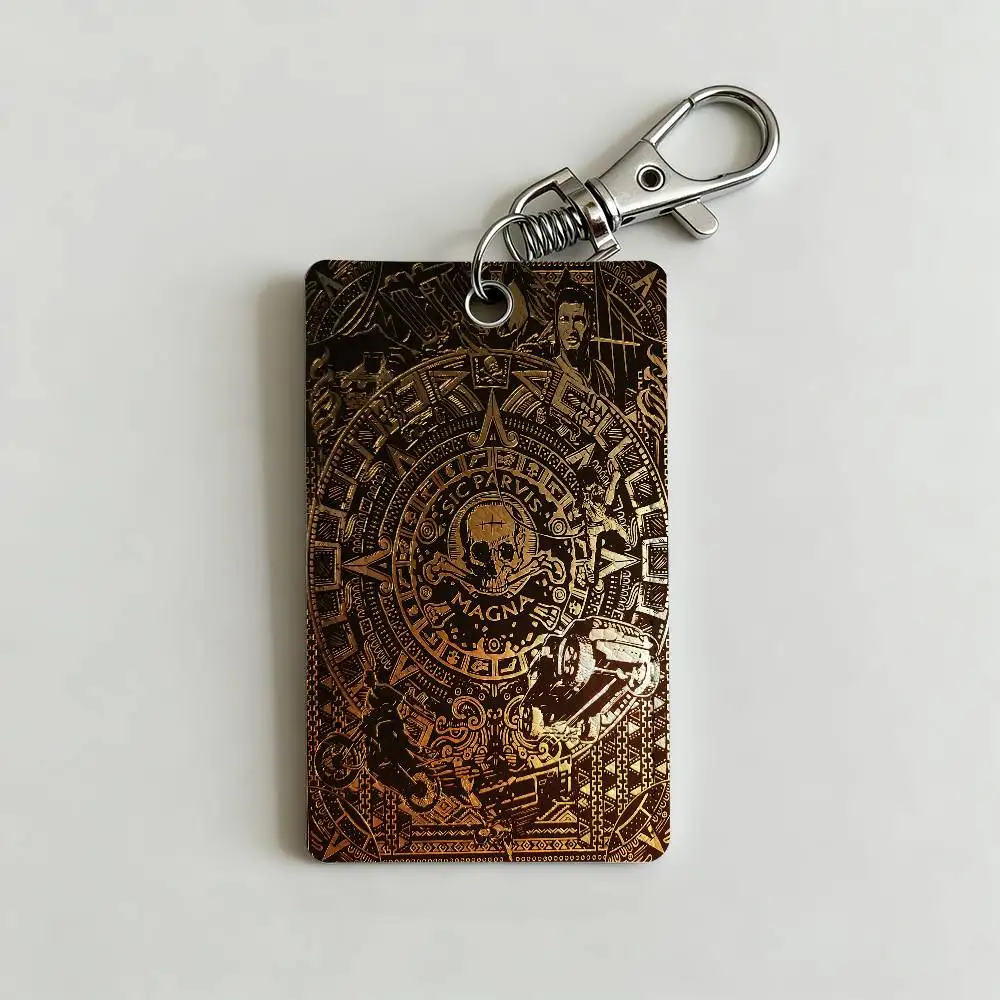 Sic Parvis M-Magna Uncharted Card Case Leather Card Holder Keychain Key Ring Door Access Tags ID Card