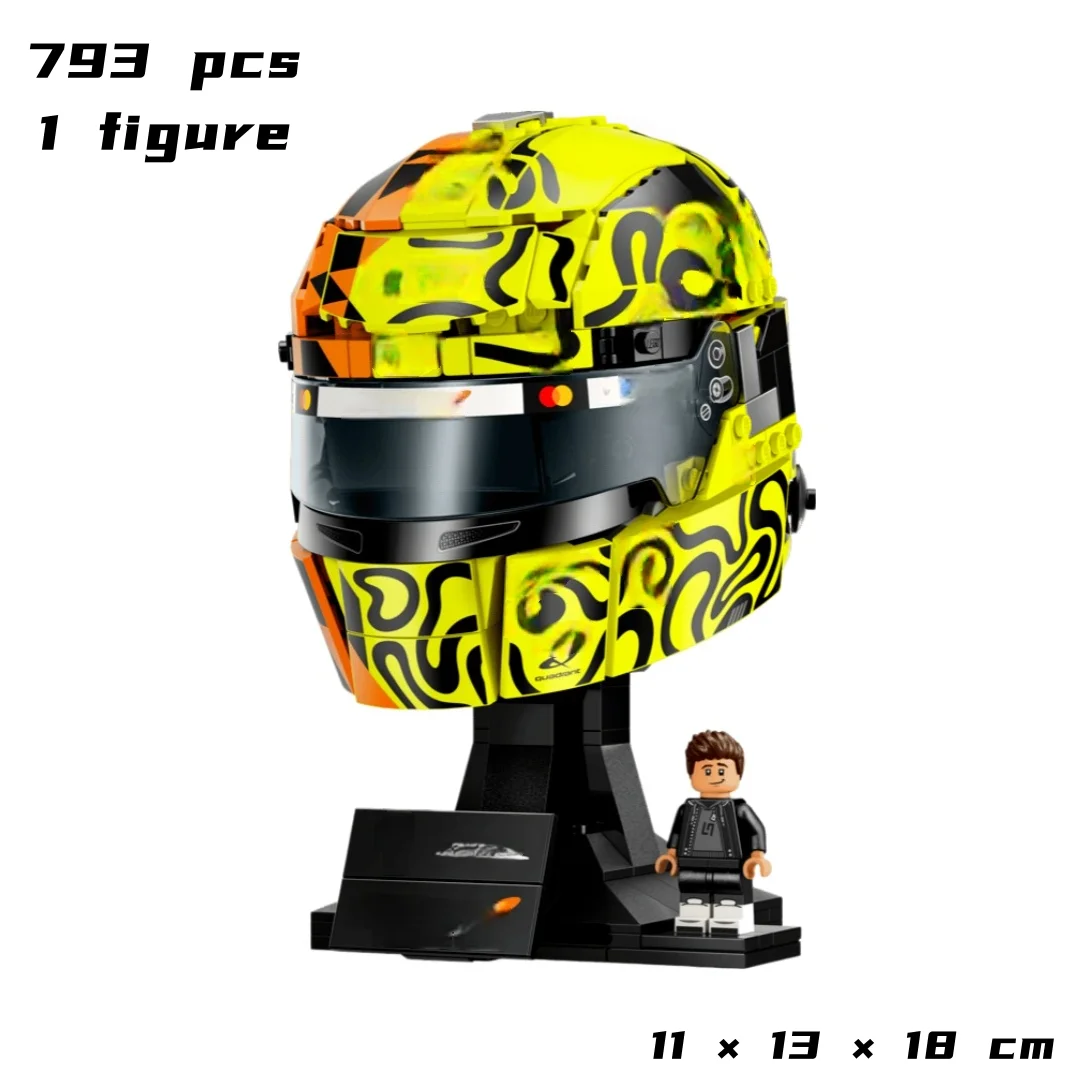 Cheap Building Blocks Lando Norris Helmet Model Toy Birthday Gifts Compatible 793pcs Celebrity Racing Driver Helmets for Adults image 3