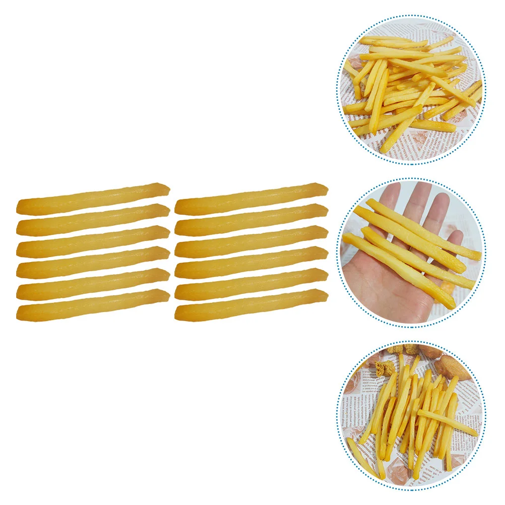 12 PCS Chip Simulation French Fries Fake Food Model Adornment Decorate Party Decoration