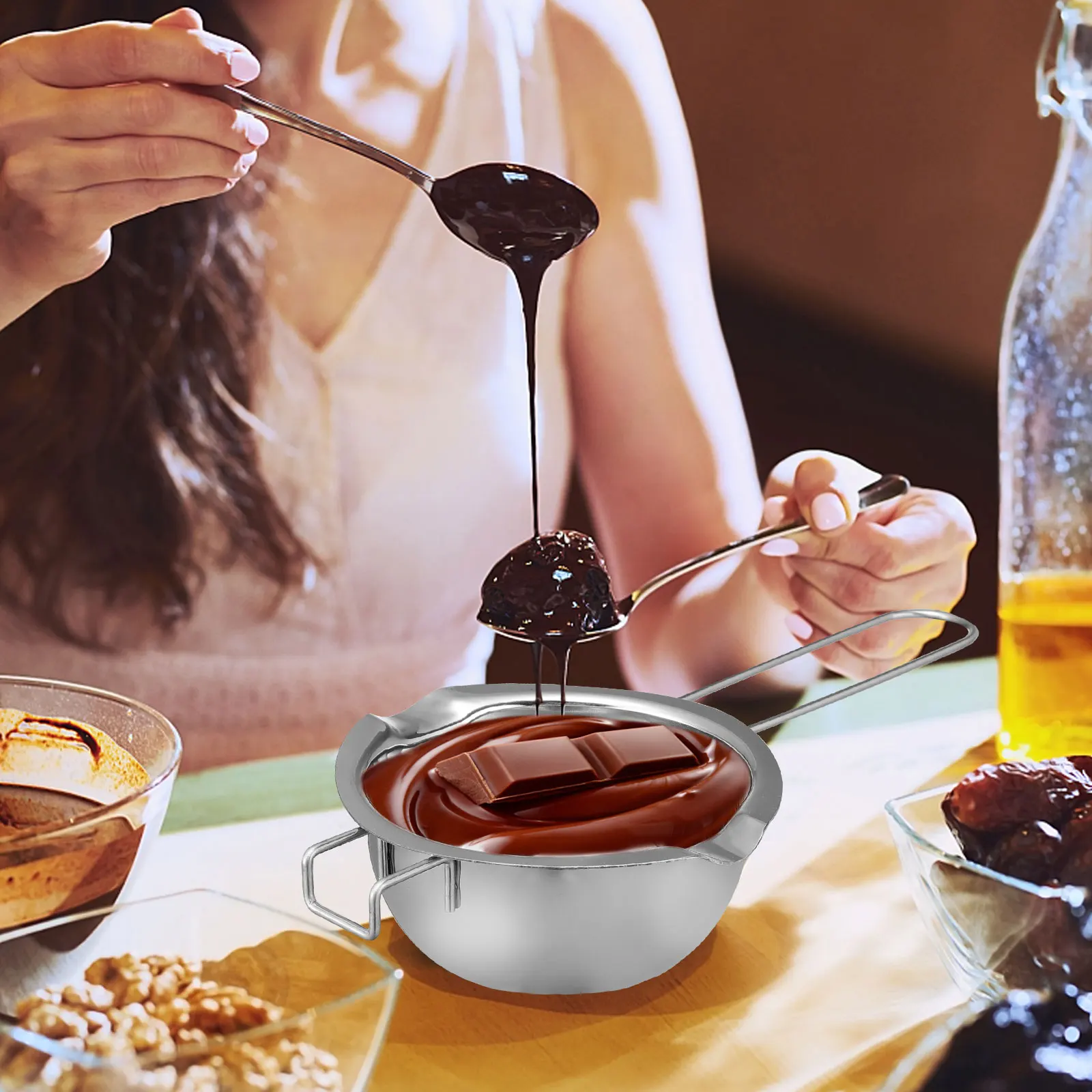 

Melting Pot Wax Double Boiler Stainless Steel Chocolate Heater Mixing Bowl Cheese Pots Baking Cooking Kitchen Bar Tools