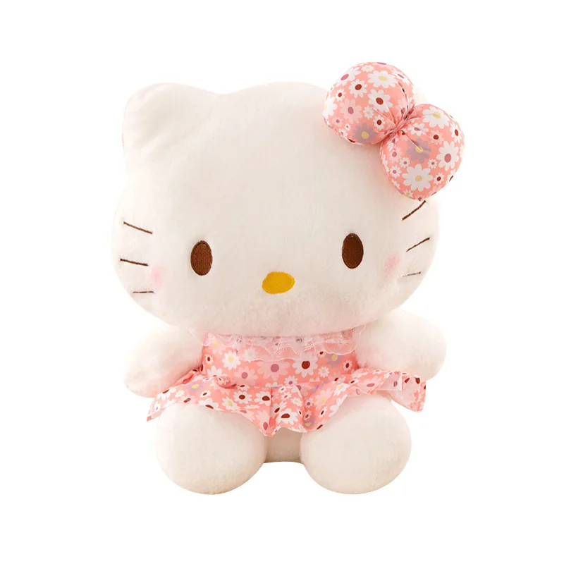 

Популярная плюшевая кукла Sanrio Kawaii Hello Kitty с клубничкой, аниме-игрушка в виде кошки КТ, подарок на день рождения для девочек, мягкая игрушка для детей